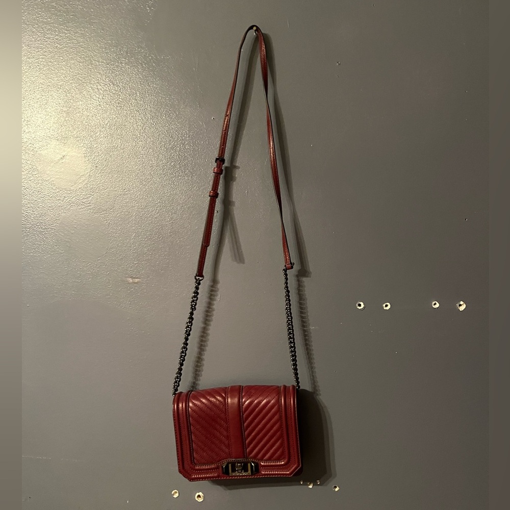 Rebecca Minkoff Red Chevron Quilted Crossbody Bag - Picture 3 of 4